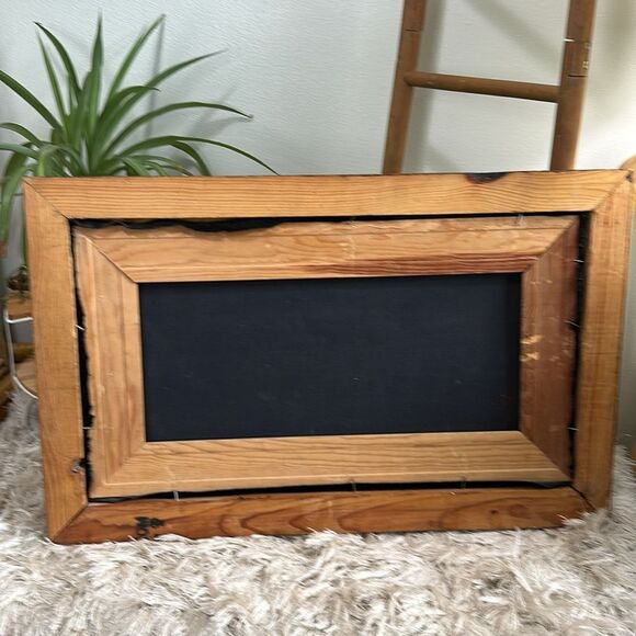 Vintage Desert Sunset Black Velvet Painting Wooden Framed Desert Landscape - Picture 15 of 17